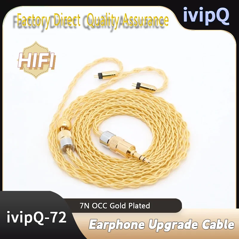 ivipQ High-end 8 Core 7N OCC Gold Plated Earphone Upgrade Cord 2.5/3.5/4.4mm MMCX/2PIN/QDC/TFZ For Lofty Topguy NX7 MK3 DQ6 ZAS