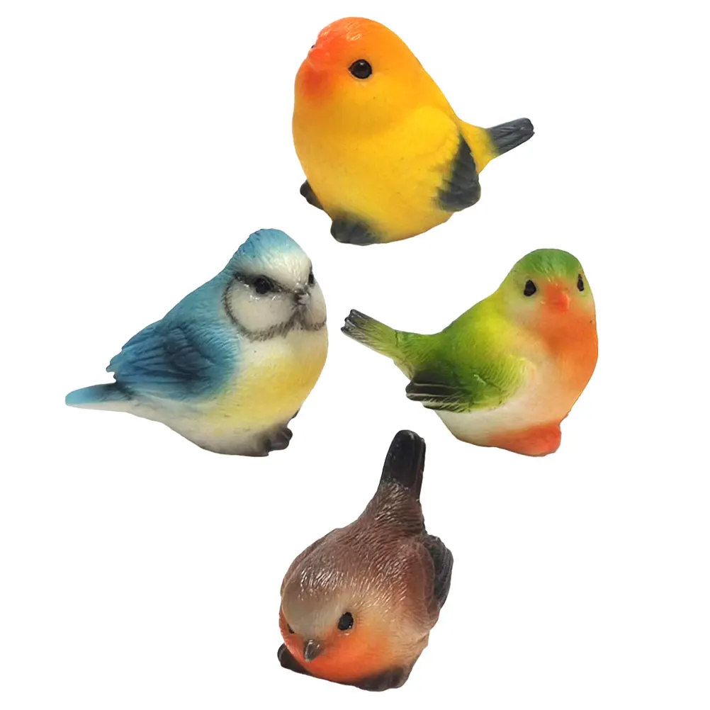 

4Pcs Resin Birds Miniature Garden Sculptures Indoor Outdoor Bird Decorations Realistic Yard Ornaments Resin Birds