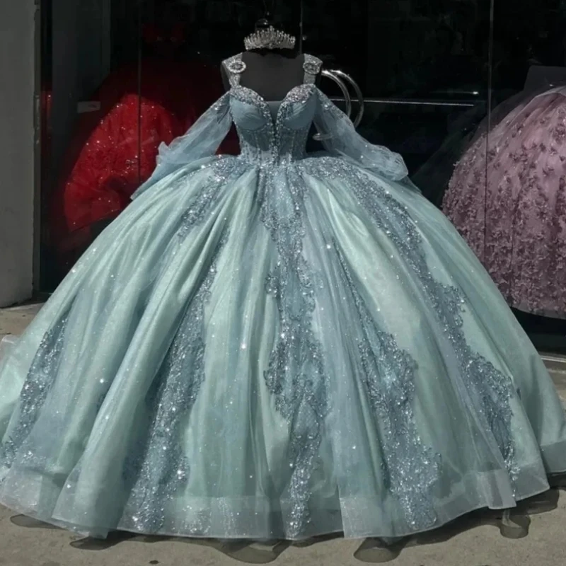 

Очаровательные мексиканские милые платья 16, вечеринка по случаю дня рождения, выпускного вечера, кружевная пышная юбка со съемными рукавами и аппликацией, женская юбка на заказ 15, 14, по индивидуальному заказу