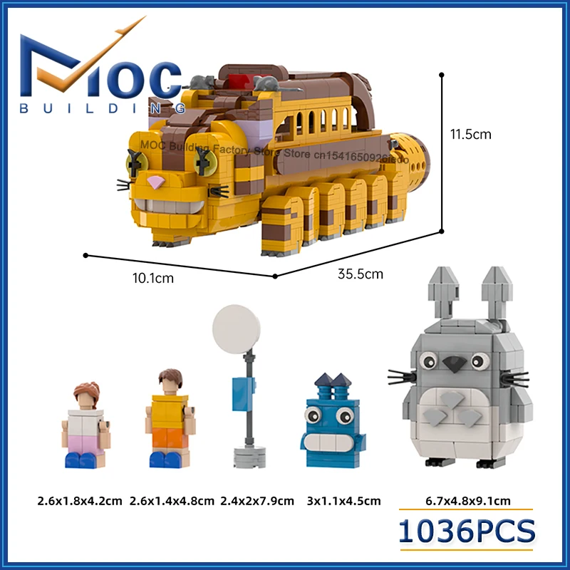 

Hot MOC Building Blocks Classic Anime Collectible Kit Model Creative Cat Bus Guardian Toys DIY Assembly Bricks Collection Gifts