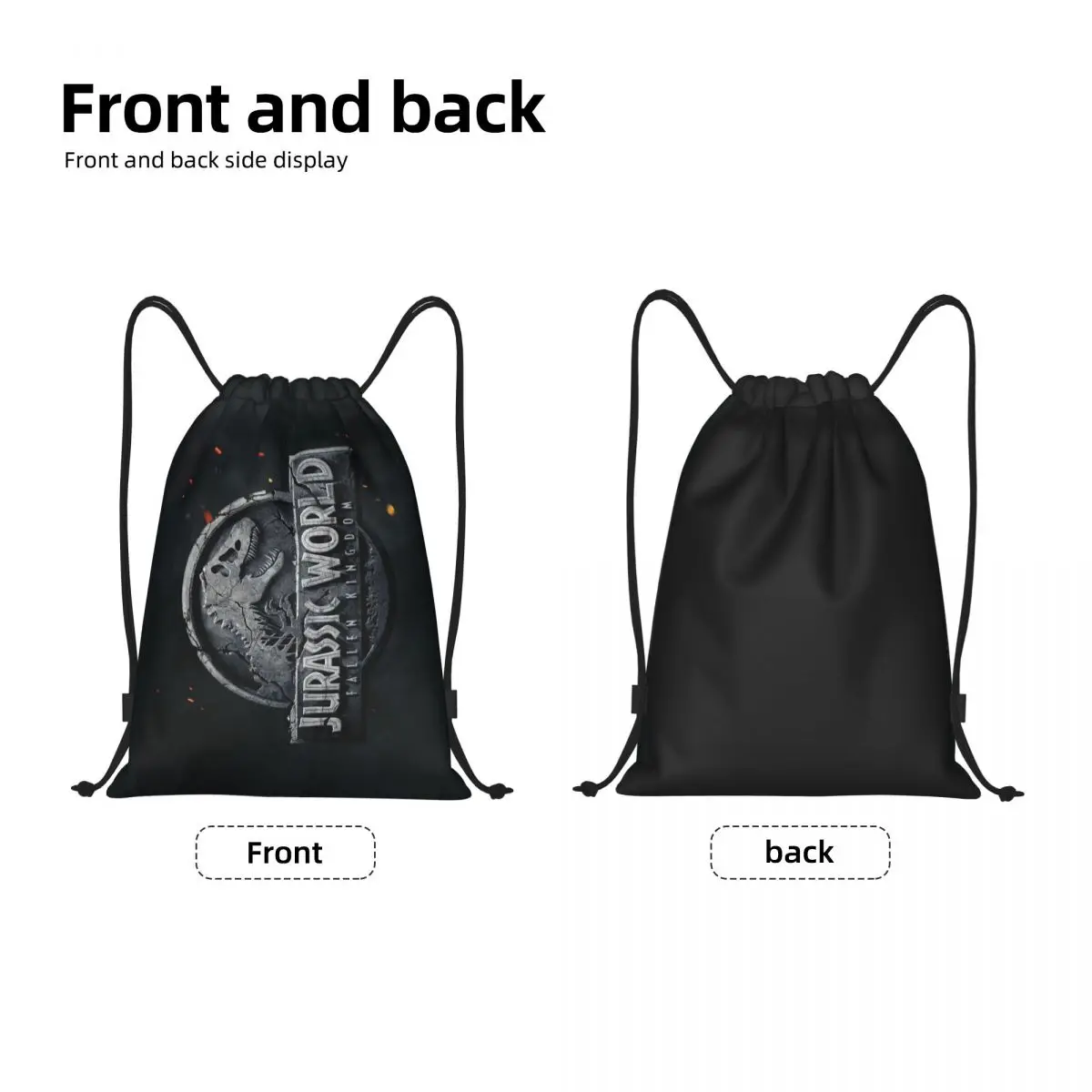 Jurassics Parks Drawstring Backpack Sports Gym Bag for Women Men Dinosaur World Shopping Sackpack