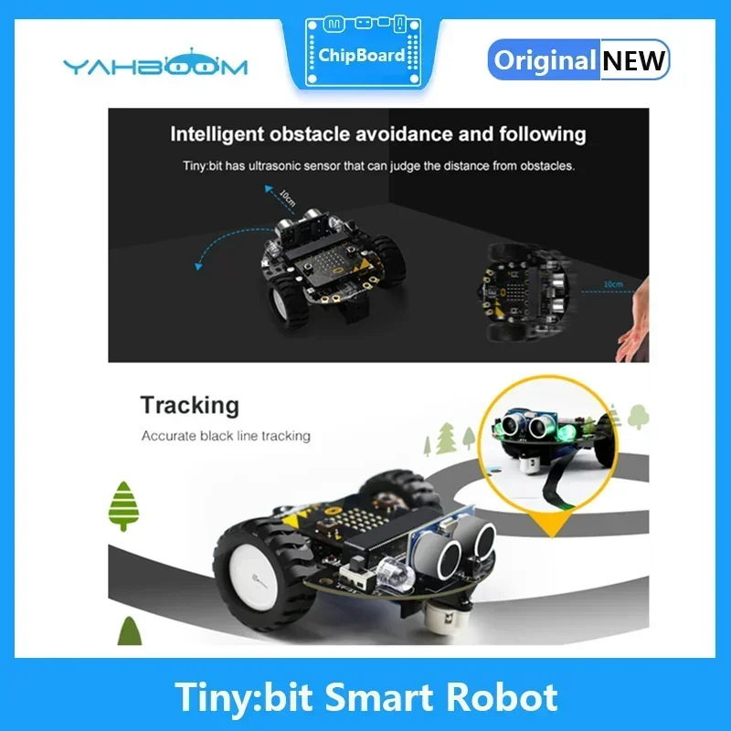 Yahboom kit de carro fabricante econômico educacional bbc micro:bit v2 haste robô de codificação educacional para aprendizagem programação