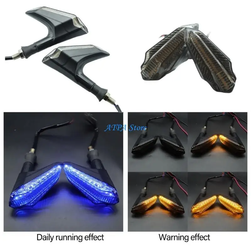

U13C Pair Easy Install Scythe Shaped LED Turn Lights High Visibility Motorcycle Lights for Vehicle Appearance & Safety