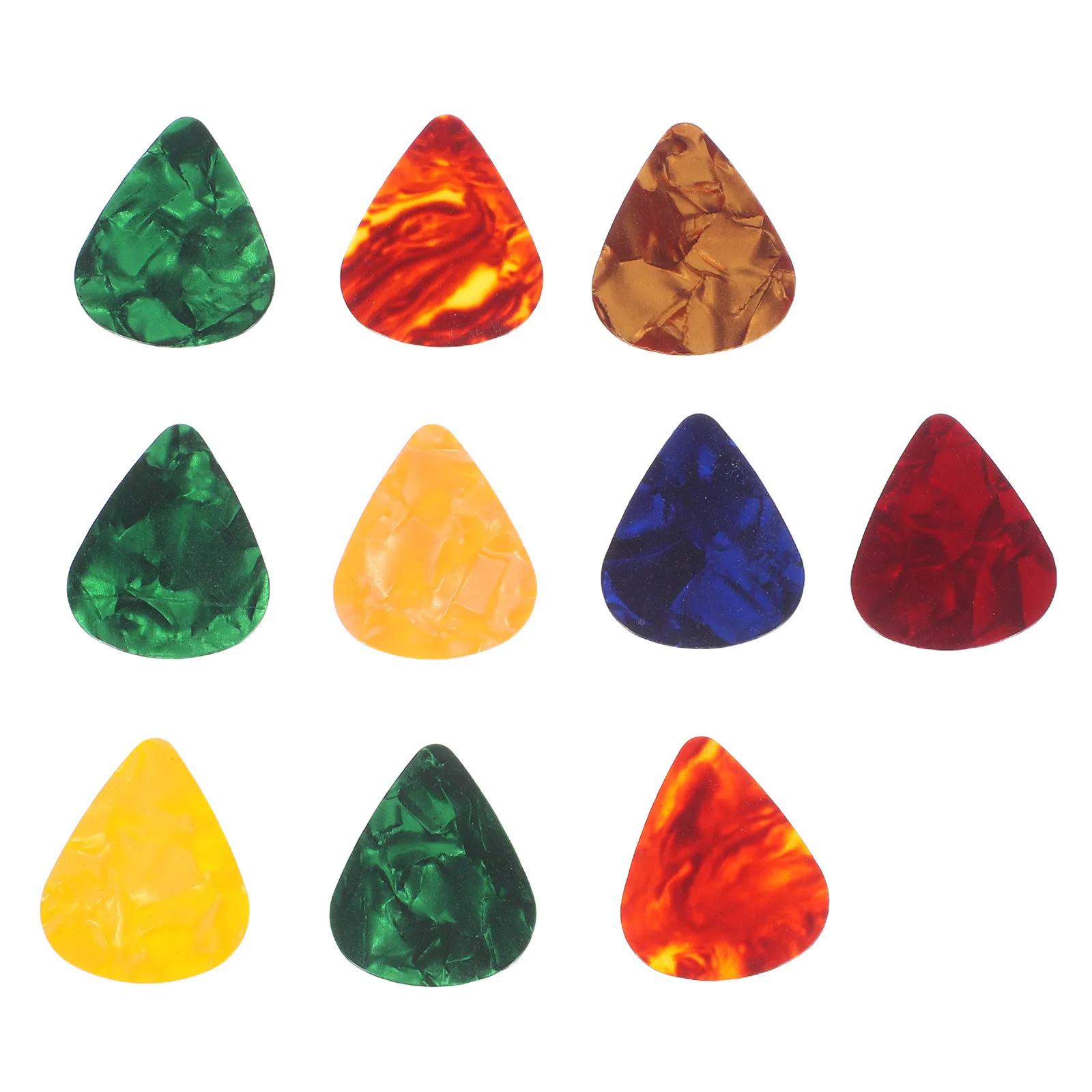 10Pcs Guitar Picks Colorful Shining Premium Celluloid Easy Operate Lightweight for Guitar Bass Ukulele Mandolin Banjo