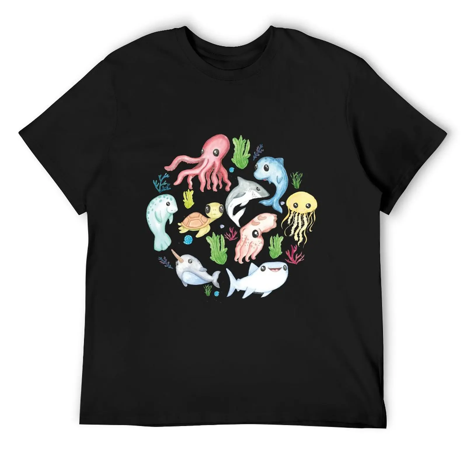 

Marine Life Cute Ocean Animals T-Shirt anime korean fashion vintage t shirts mens designer t shirt