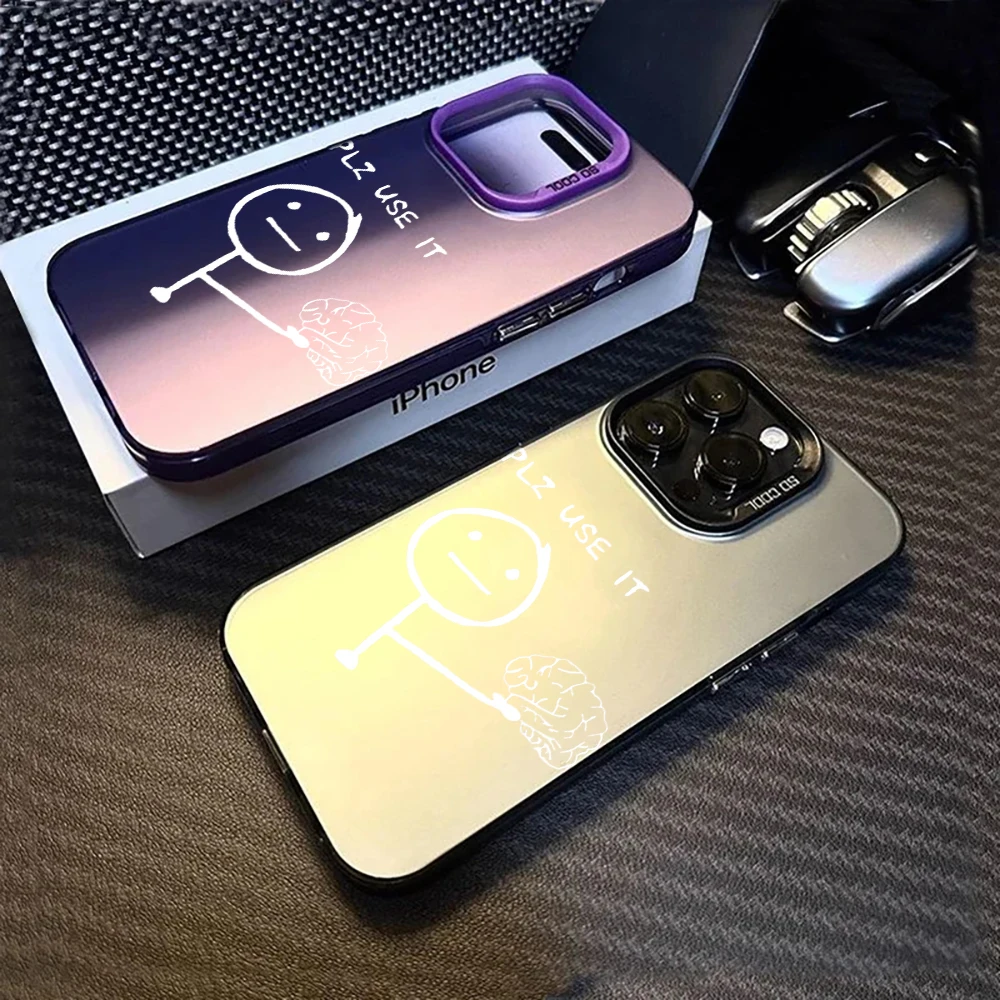 Funny Meme Stick IMD Phone Case For iPhone 17 Air 16 E 15 14 13 12 11 Pro Max 8 Plus X Shockproof  Protective Camera Frame Cover