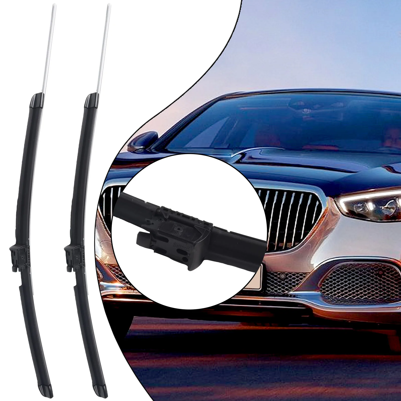 High Quality Heated Washer Front Windshield Wiper Blade for Mercedes S450 S550 S550e S560 Direct Replacement Easy Installation