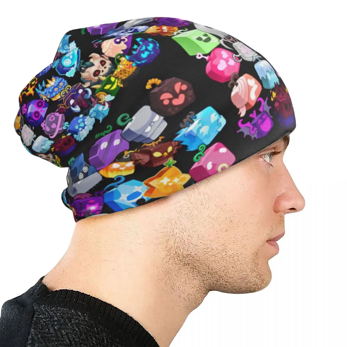 Blox Fruits Gaming Game Caps عارضة الكبار في الهواء الطلق Skullies Beanies القبعات الربيع الدافئة ذات الاستخدام المزدوج بونيه قبعة