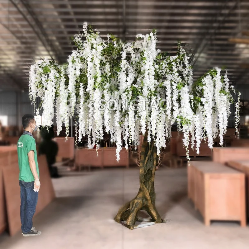 Custom. songtao China cheap outdoor wedding decoration wisteria tree Large Purple Flower Tree