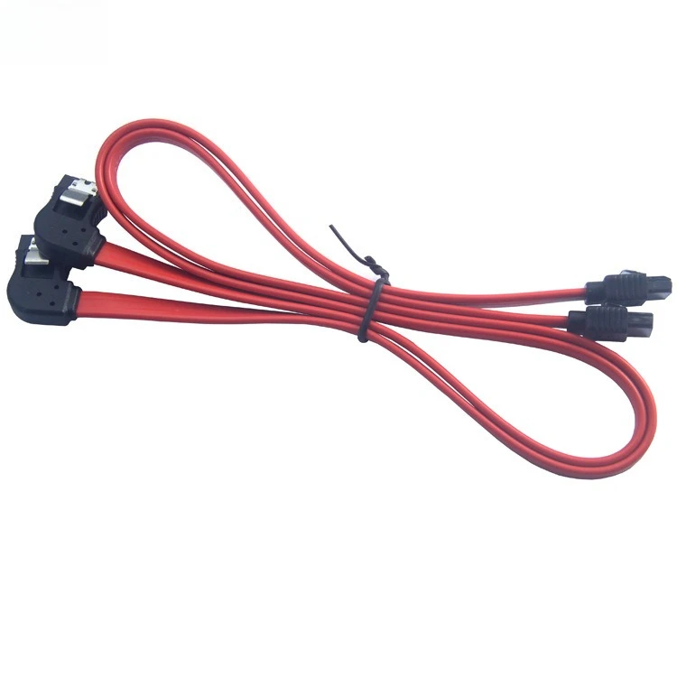SATA 7P 암 180도 SATA 7P 암 헤드 오른쪽 굽힘 빨간색 평면 하드 디스크 컴퓨터 케이스 케이블 길이 0.2M 0.3M 0.5M 1M