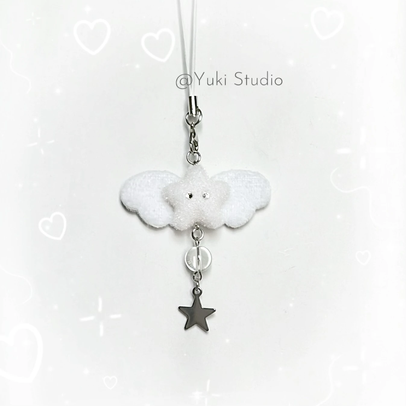 1pcs Resin Flocking Creative White Star Pendant Keychain Charms Jewelry Making Mobile Phone Case And Pants Decoration Ornaments