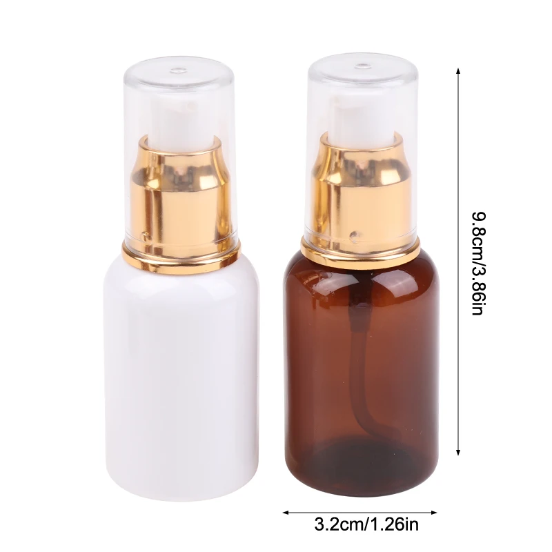 50 مللي السفر الأبيض زجاجة محلول فارغة المحمولة عينة زجاجة مضخة التجميل إعادة الملء الحاويات هلام الاستحمام كريم الجسم حزمة