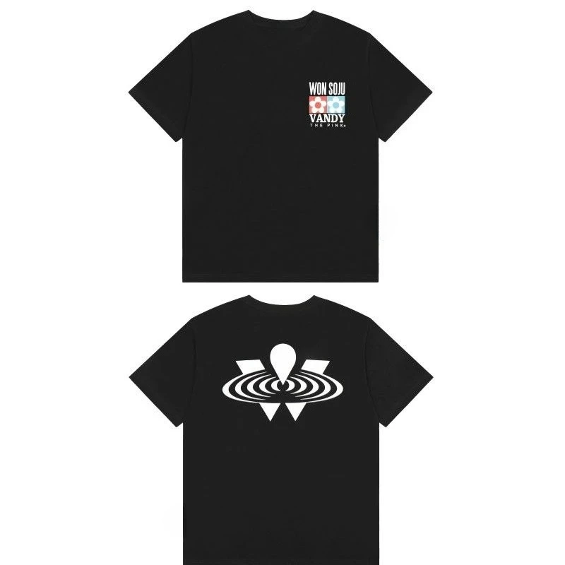 

American Vandythepink Men's Black Short-sleeved Summer Couple High Street Streetwear T-shirt 2025 New Style