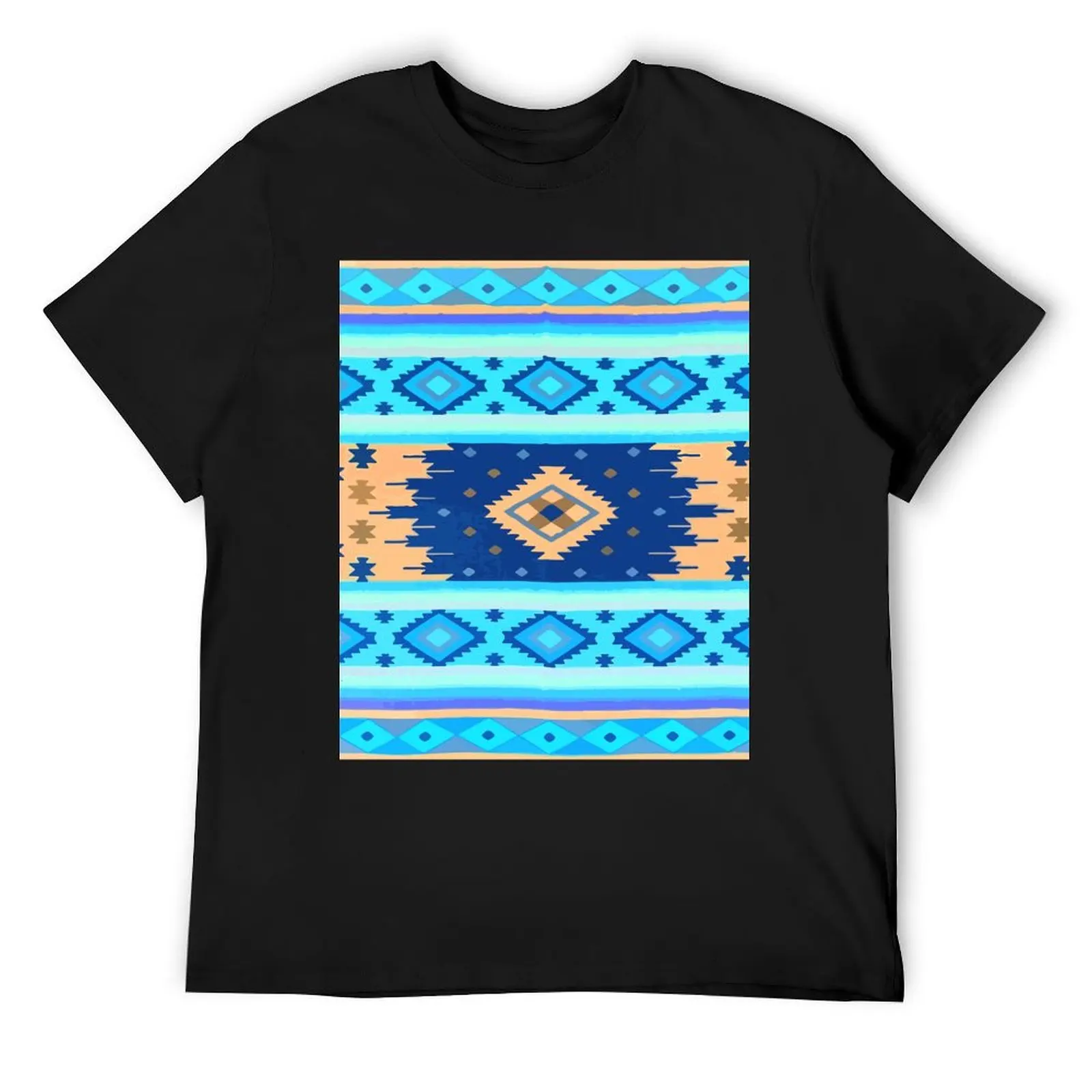 Sky blue southwest boho chic maximalist decor folk art T-Shirt Blouse blacks vintage clothes mens graphic t-shirts hip hop