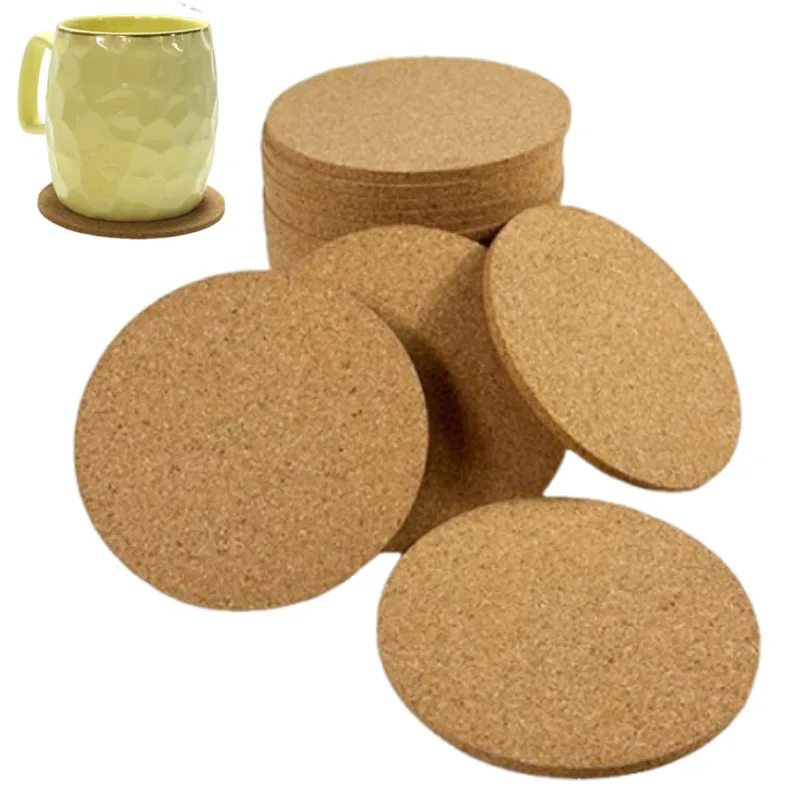 

50/100pcs Natural Cork Cup Mat Round Coasters Kitchen Table Pot Placemats Coffee Tea Cup Heat Insulation Pads Home Accessories