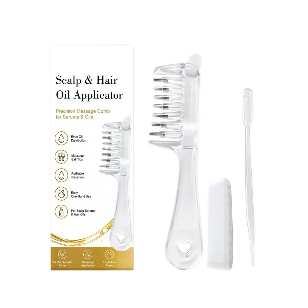 Scalp Applicator Comb Liquid Guiding Massager Essential Oil Hair Growth Serum Applicator Bottle Anti Hair Loss Scalp Care Tool