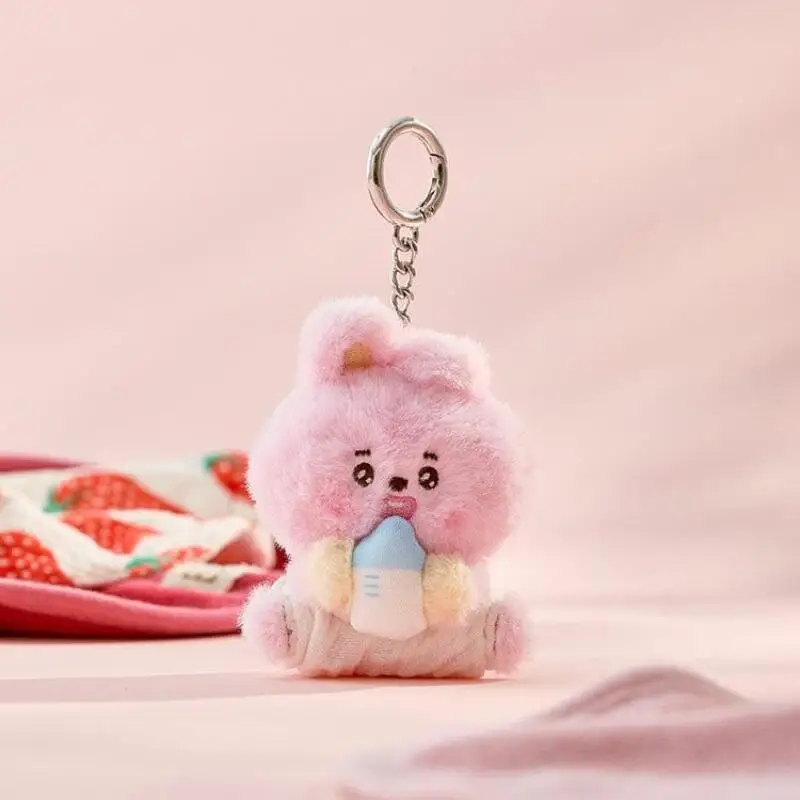 10 cm Anime Cartoon Bt21 Tata Cooky Niedliches Plüschtier Mode Plüschtier Zubehör Rucksack Schlüsselanhänger Zubehör Geschenk für Freunde