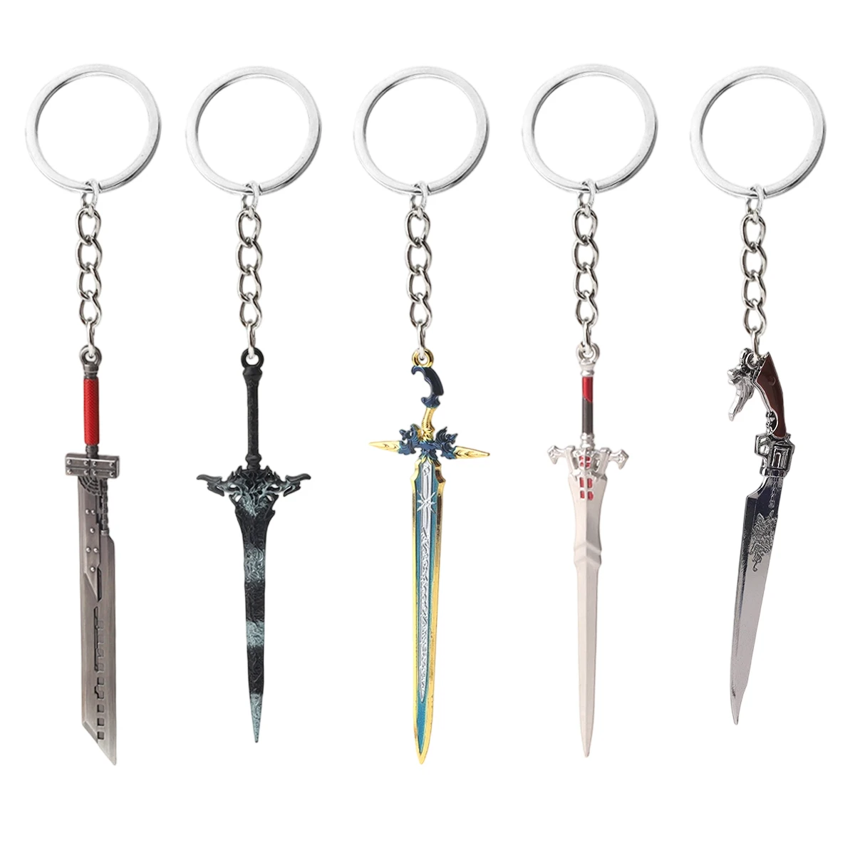 Game Final Fantasy Pendant Keychain Mini Model Remastered Sword Keyring Car Backpack Pendant Decoration Game Fan Collection Gift