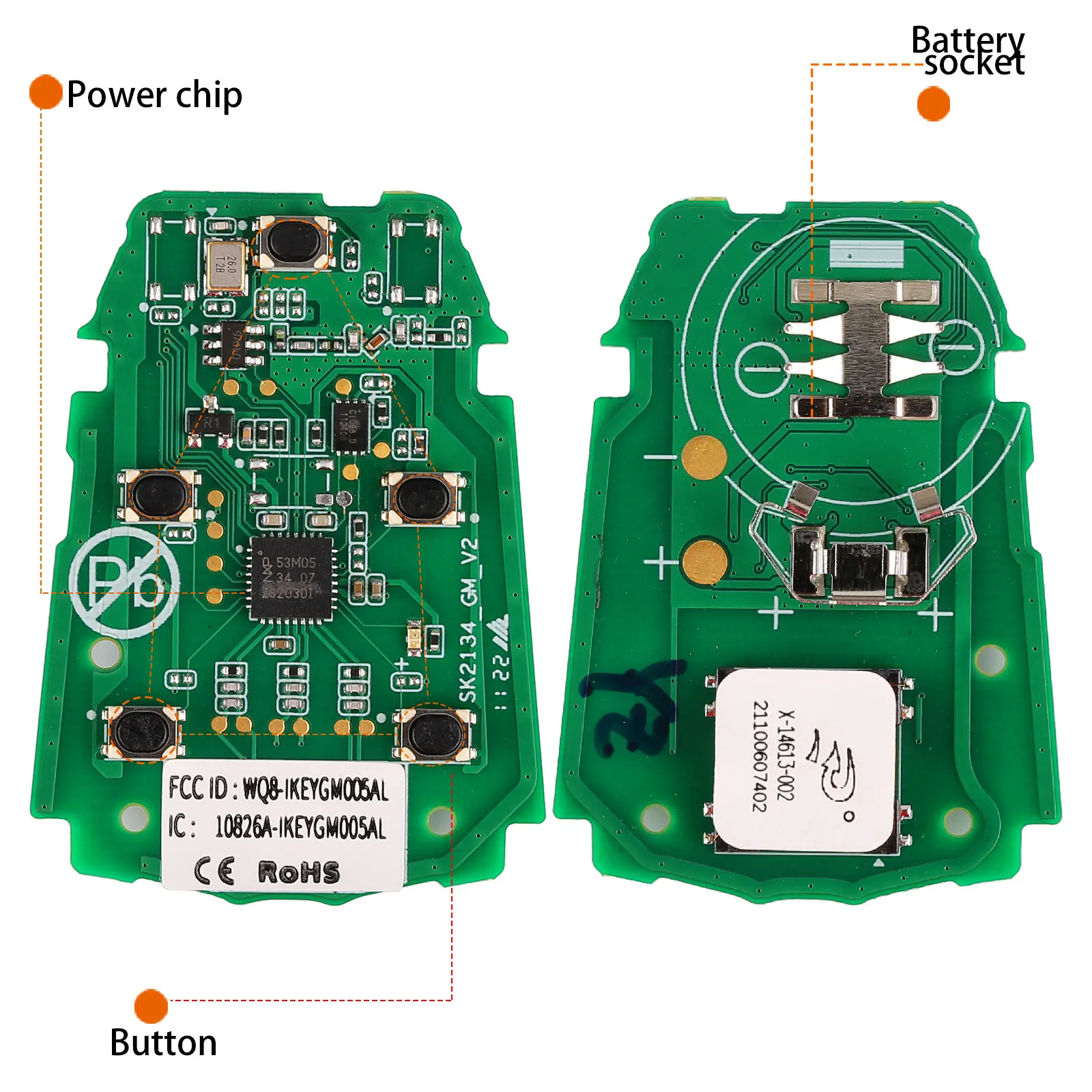 AUTEL Universal Smart Key IKEYGM005AL for GM Cadillac 5 Buttons Autel Smart Remote Key Work with MaxiIM KM100 KM100E IM608 Key