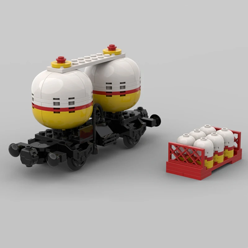 Baru 109 Buah MOC Kota Industri Shell Oktan Rel Tanker Mobil Gerobak Kereta Model DIY Ide Kreatif Mainan Anak Hadiah Teknologi Blok