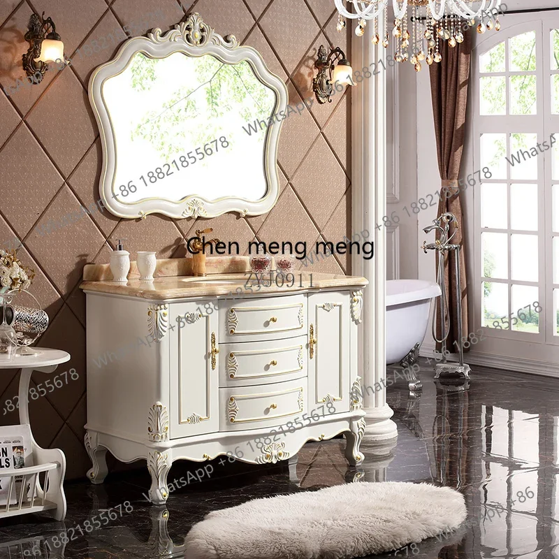 

F150 European solid wood bathroom cabinet, oak bathroom cabinet combination washbasin cabinet