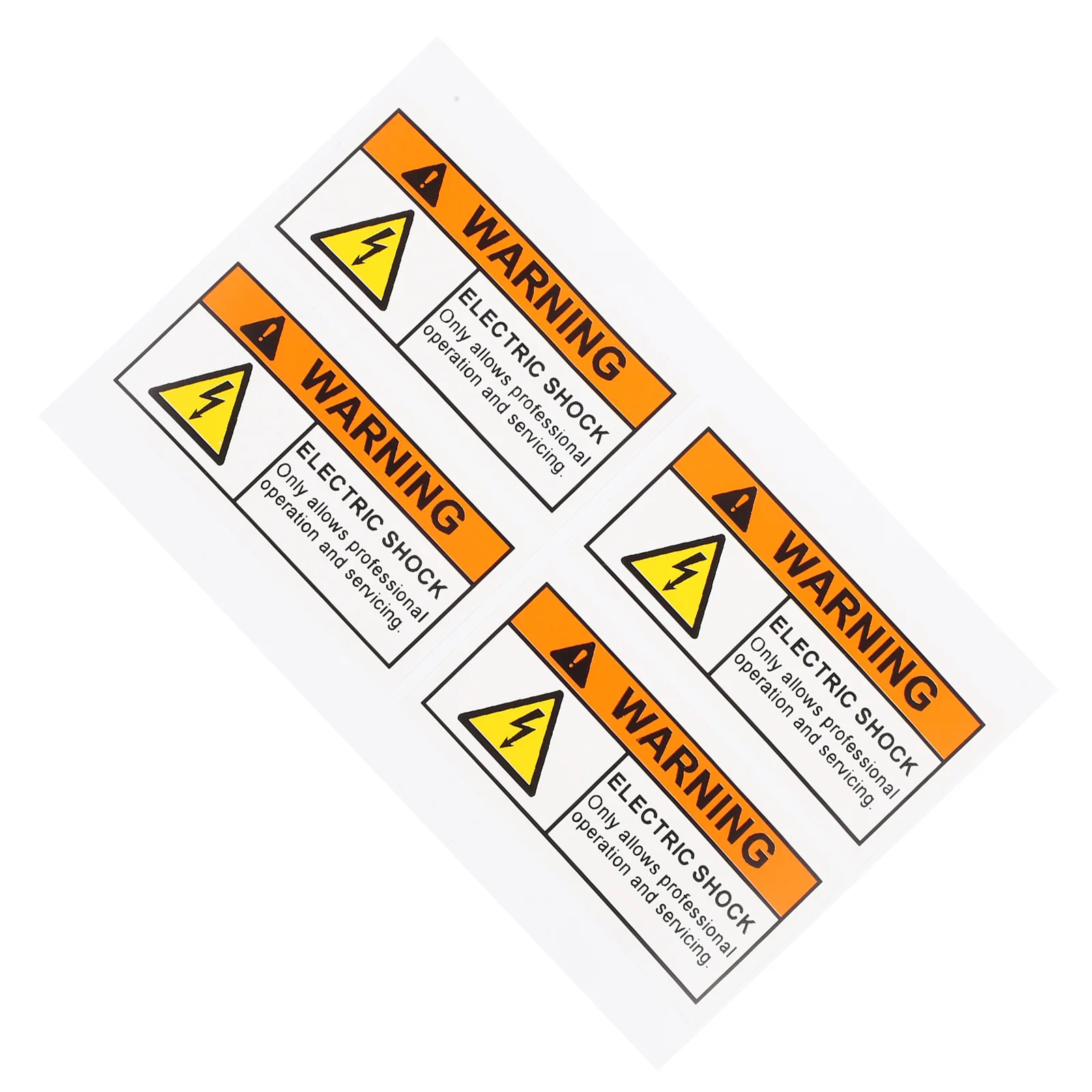 4Pcs Beware of Electric Shock Stickers Professional Maintenance Safety Caution Labels High Voltage Warning Electrical Hazard