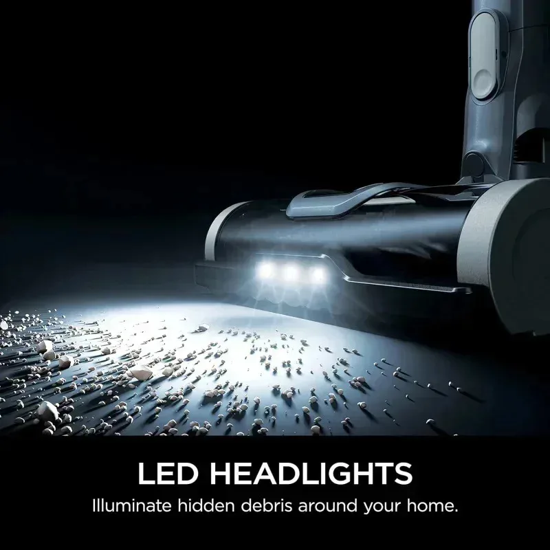 PMD4-Shark IX141 Pet Cordless Stick Vacuum XL كوب غبار، مصابيح أمامية LED، محمولة باليد قابلة للإزالة، أداة شقوق، وقت تشغيل 40 دقيقة، رمادي/Ir،
