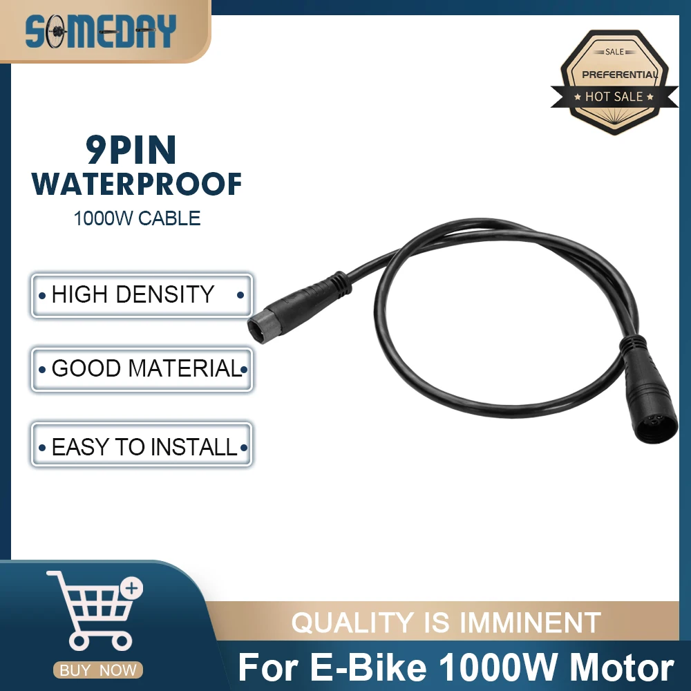 

Водонепроницаемый кабель для 9-контактного мотор-колеса 1000 Вт, удлинительный кабель, переходник, водонепроницаемый кабель для электровелосипеда, аксессуары для электровелосипедов