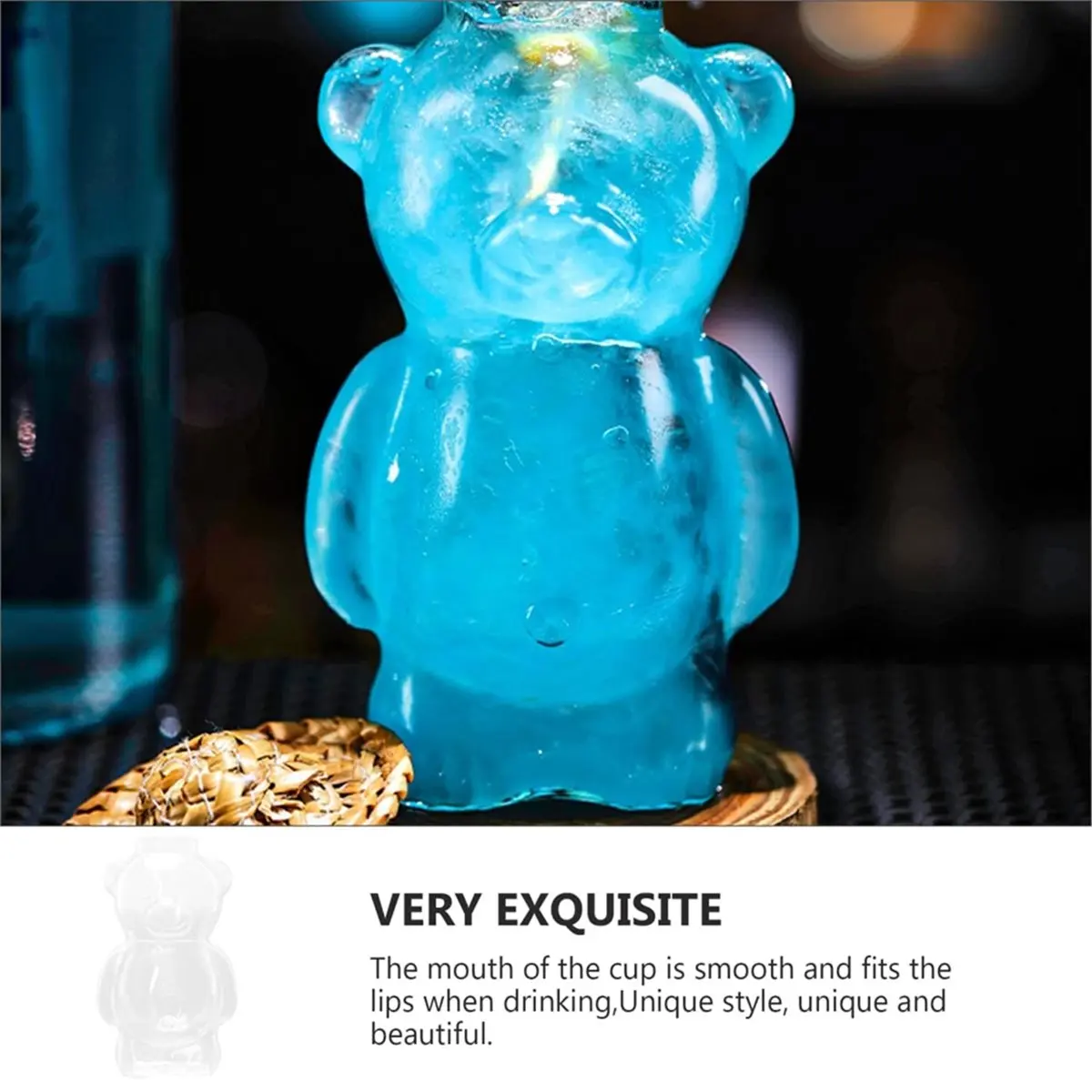 ABZT 2 Pcs Bear Shaped Cocktail Glasses, Transparent Glassware for Wine, Juice, Coffee, Tea, Milk, Hot Chocolate