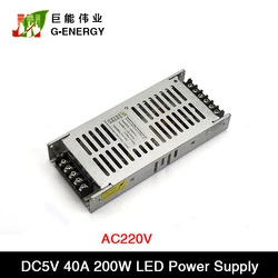 Ultra-thin Special Switching AC220V to Output 5V 40A 200W Genergy Power Supply N200V5-A For LED Display