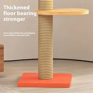 Menara Rumah Pohon Kucing yang Dapat Disesuaikan Multi-fungsi Lantai Ke Langit-langit Menara Rumah Kayu Lembut dengan Tempat Tidur Gantung Flanel Kondominium Hewan Peliharaan 12 kastil kucing dengan penjualan terbaik - №