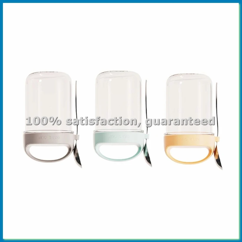 

Portable Breakfast Cup with Spoon - Food Grade Oatmeal Yogurt Salad Cup, Sealable Lid, Easy Clean, Ideal for Milkshakes-A69M