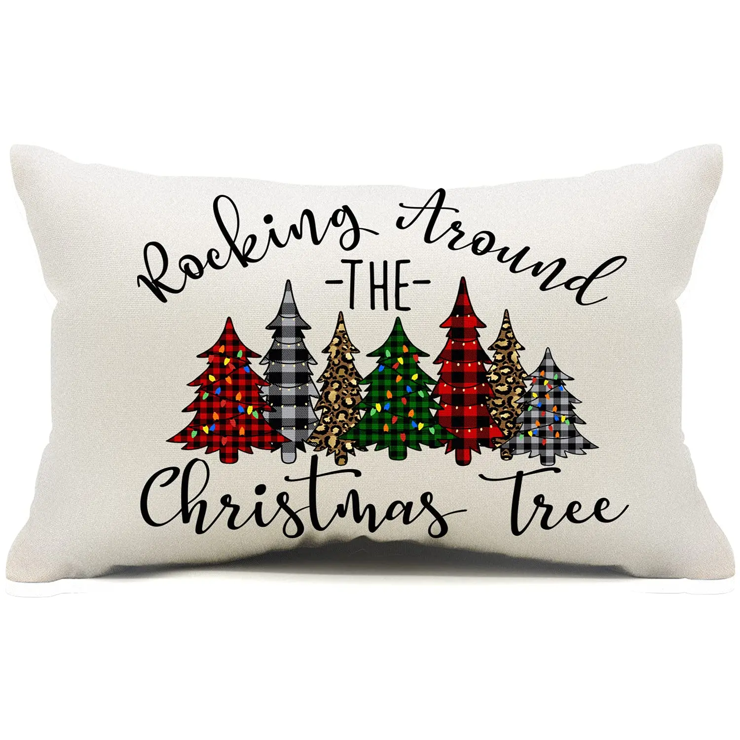 

Winter Snowflake Christmas Porch Pillow Covers, Lumbar Pillowcase, Sofa Decor, 12x20 Inch