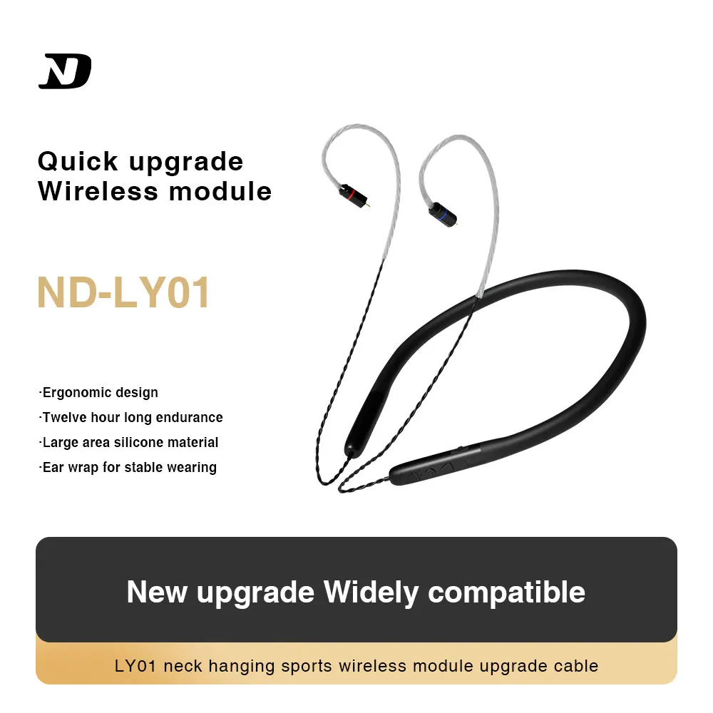 ND LY01 Moduł kabla Bluetooth 5.0 Wodoodporna bezprzewodowa obroża Aktualizacja Odłączany przewód Zastosuj oryginalne słuchawki ND X12 DD3 ZR