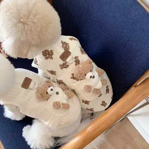 고양이 패션 디자이너 조끼 애완 동물 귀여운 만화 소프트 셔츠, 작은 강아지 하네스 치와와 푸들 요크셔 강아지 옷, 가을 겨울