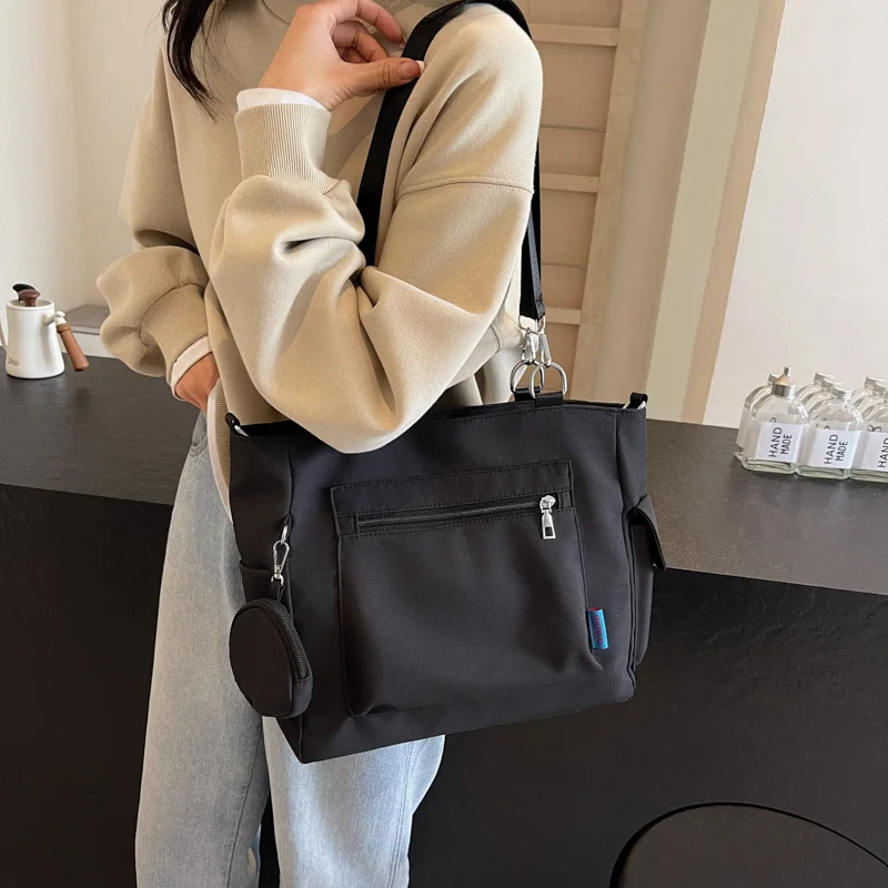 Casual handbag for women 2024 new fashion solid color large capacity shoulder bag college student crossbody bag for university