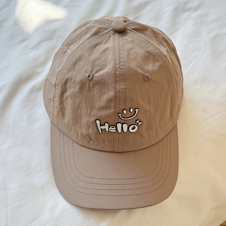 2025 NEW Kids Quick Dry Baseball Cap Girl Boy Summer Candy Color Hello Letter Snapback Hat Baby Outdoor Sun Protection 3-7 Years - Image 6