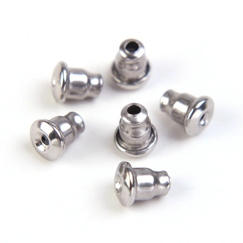 5mm 50pcs Stainless Steel Earring Backs for Studs Earring Backs Replacement DIY Jewelry Making Supplies for Earrings