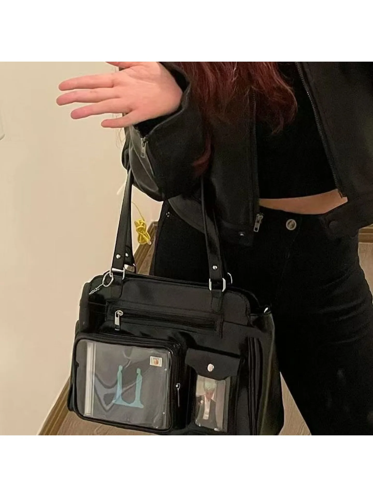 Kpop Star-chasing Large-Capacity Tote Bag Bracket Camera Pocket Compartment Concert Use Light-Sign Zipper Polyester Bags view 4
