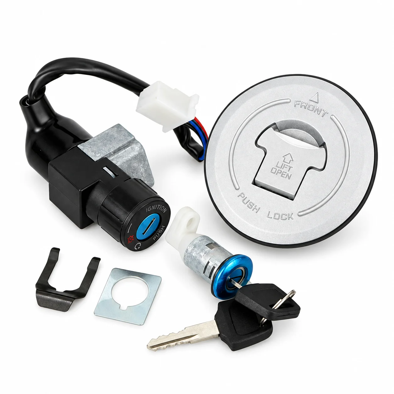 Motorcycle Ignition Switch Fuel Gas Tank Cap Seat Lock Key Set For Honda Grom MSX125 2014-2015