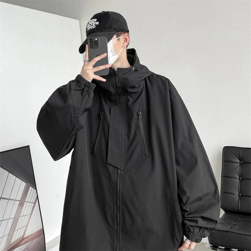 Spring Casual Hooded Jackets For Men Streetwear Windbreaker Men\'s Autumn Jacket Fashion Oversize Women\'s Jacket