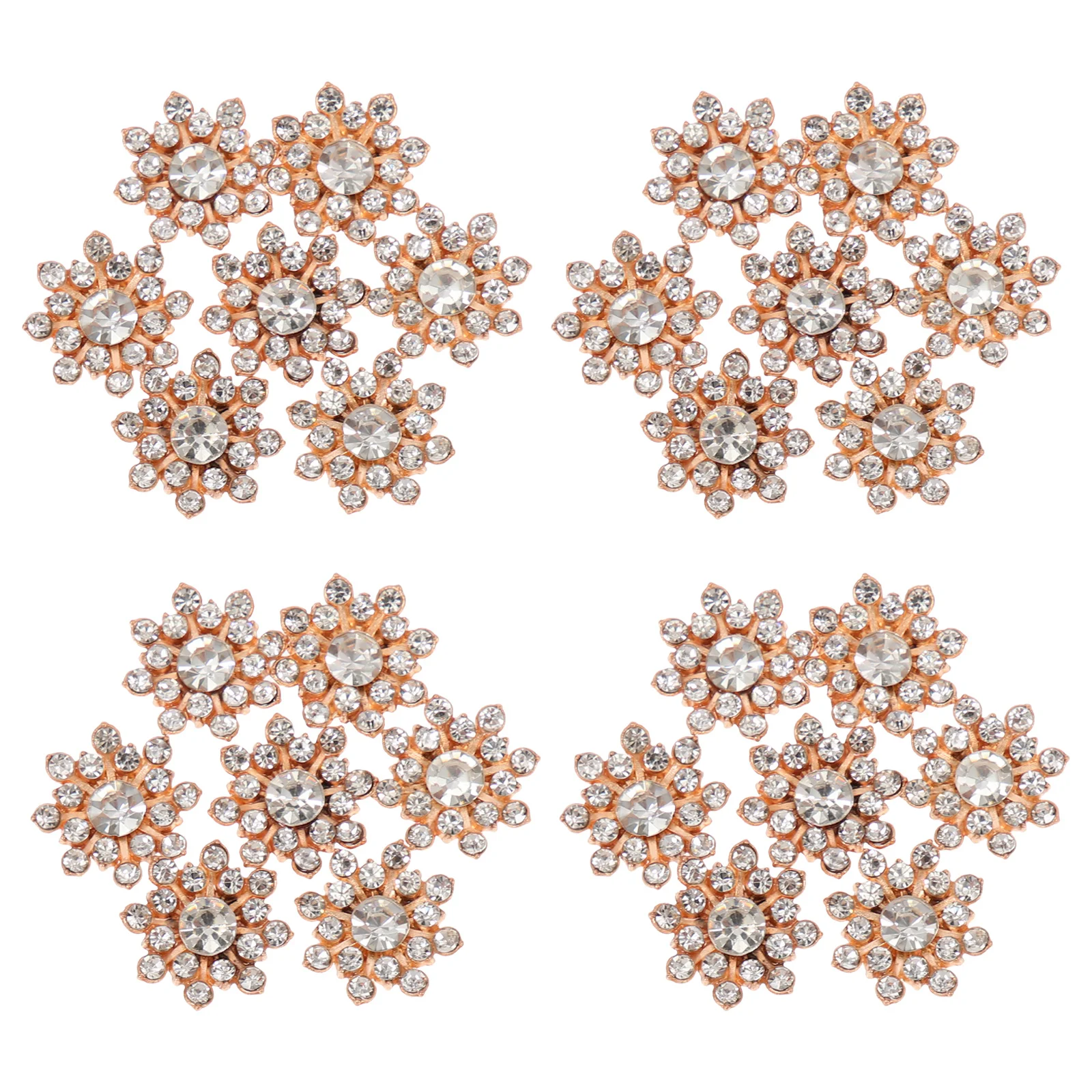 

30pcs Drill Flower Heart Decorative Buttons Rhinestone Sewing Diy Craft Supplies For Clothing Shirt Sweater Metal Button Decor