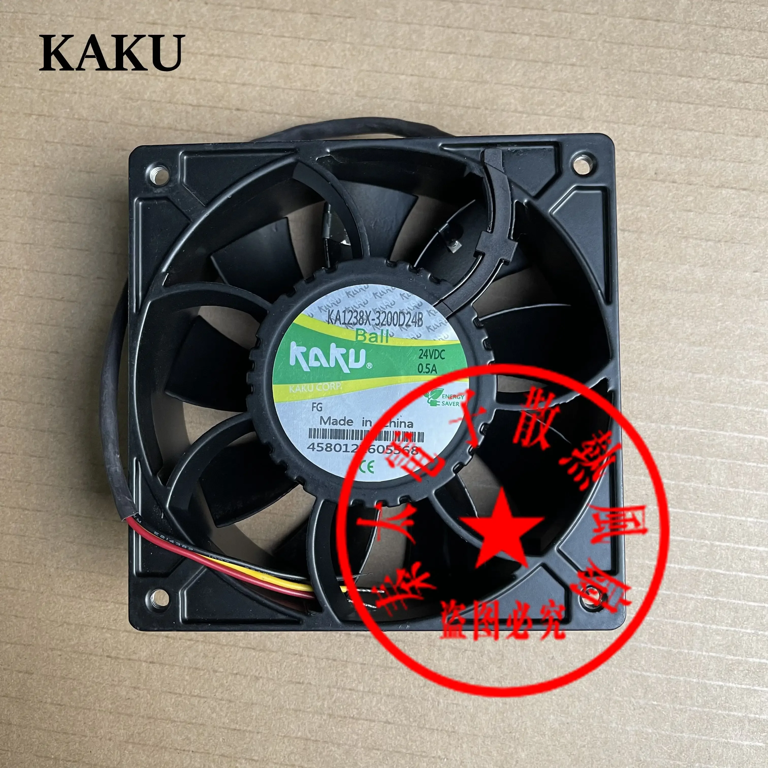 KAKU KA1283X-3200D24B DC 24V 0.5A 120x120x38mm 3-Wire Server Cooling Fan