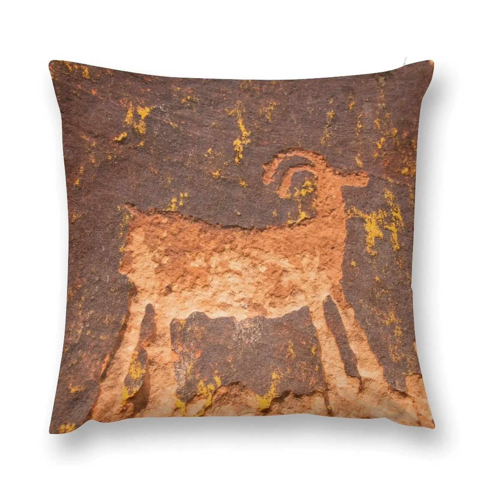 

Desert Ram Petroglyph near Moab Throw Pillow Sofa Decorative Covers Custom Cushion pillow