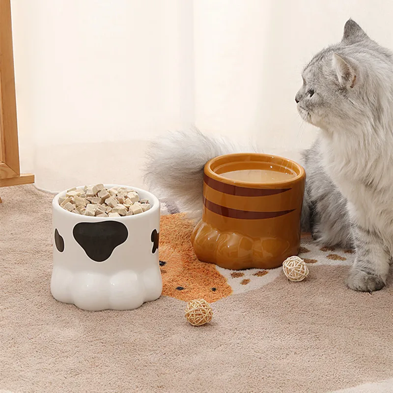 Cat Bowl Ceramic Protect Cervical Vertebra Cat Food Bowl Pet Food Bowl Water Bowl Cat Supplies