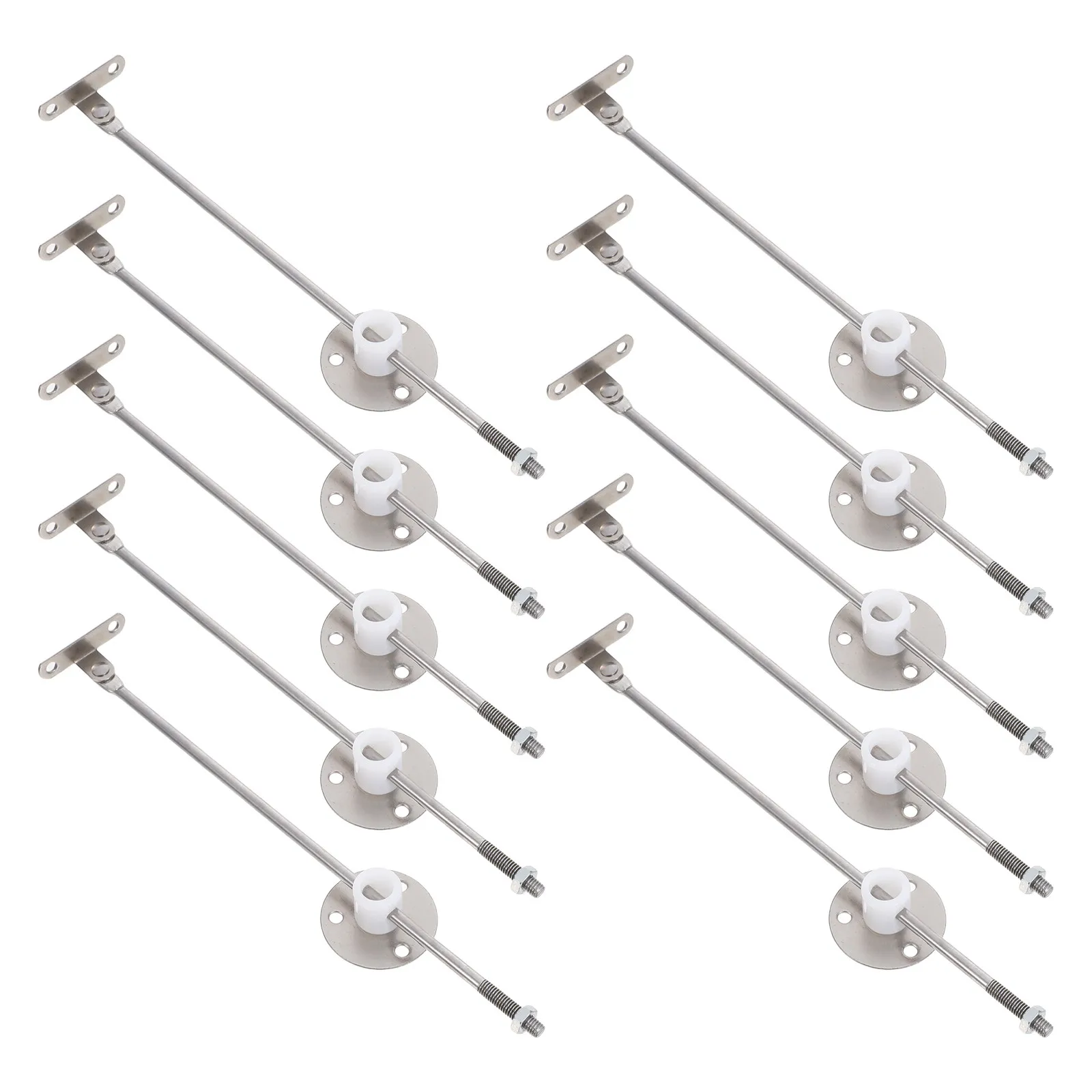 

10Pcs Cabinet Door Support Hinge with Round Plastic Head for Smooth Drop Down Movement - Kitchen Cupboard Hidden Installation