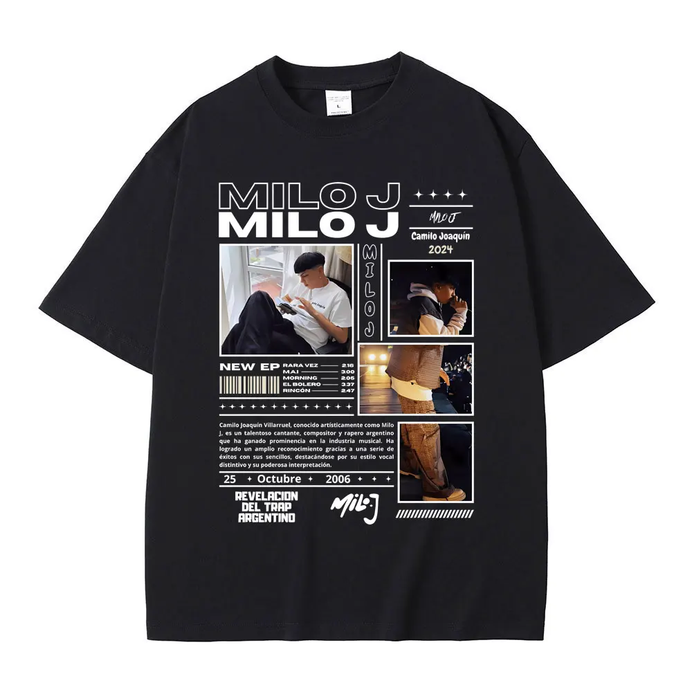 Rapper Milo J 111 Album Graphics T Shirt Men Hip Hop Fashion Streetwear Male Oversized Tshirt Men's High Quality Cotton T-shirts