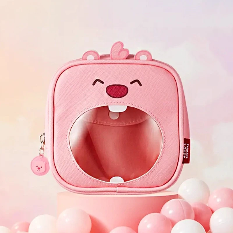 

Loopy Mini Pink Organizer Pouch, Small Cute Storage Bag for Cosmetic Makeup Accessories Travel