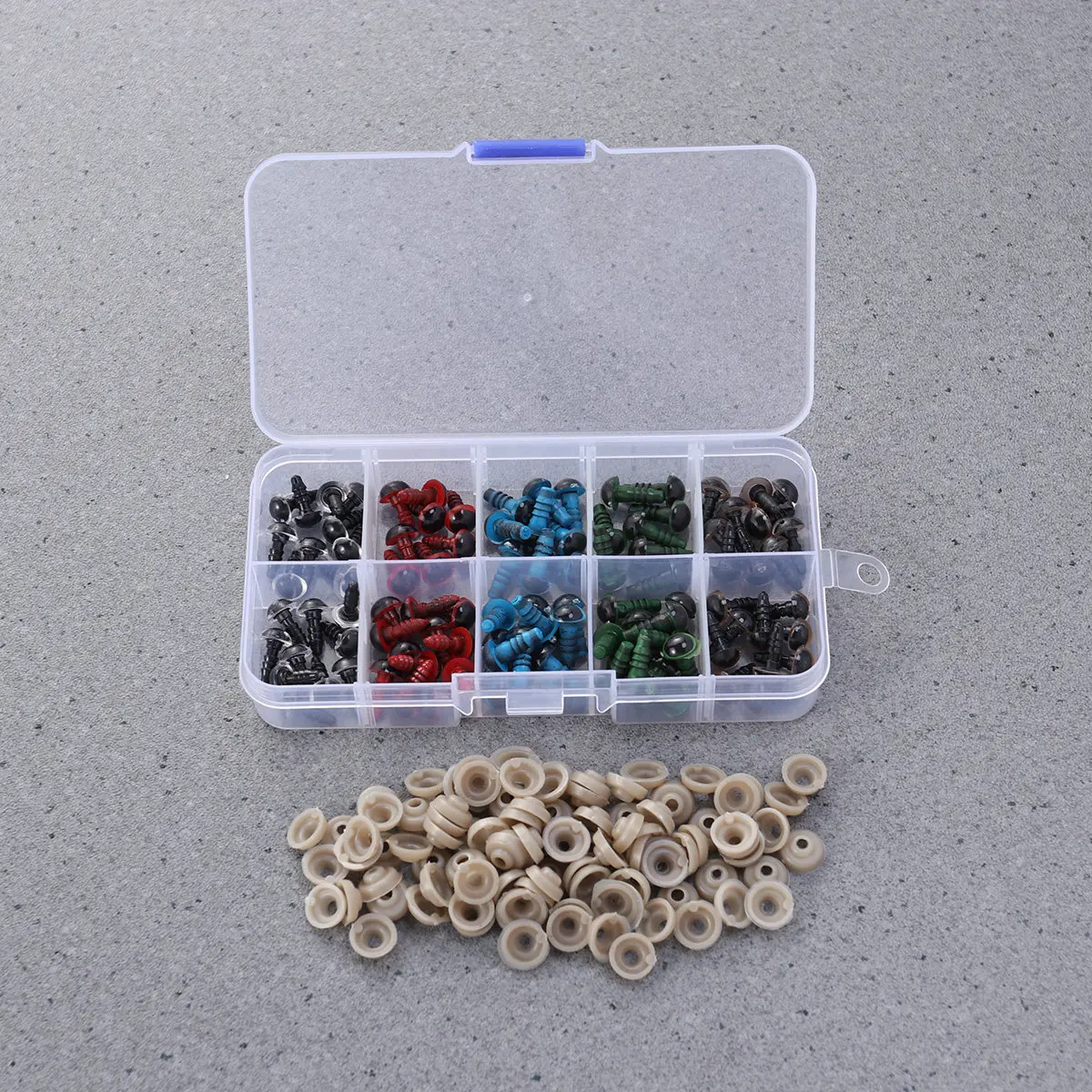 

100Pcs Plastic Eyes Set 8Mm Colorful Plastic Safety Eyes Suitable for DIY Puppet Making Bears Stuffed Animals Gasket