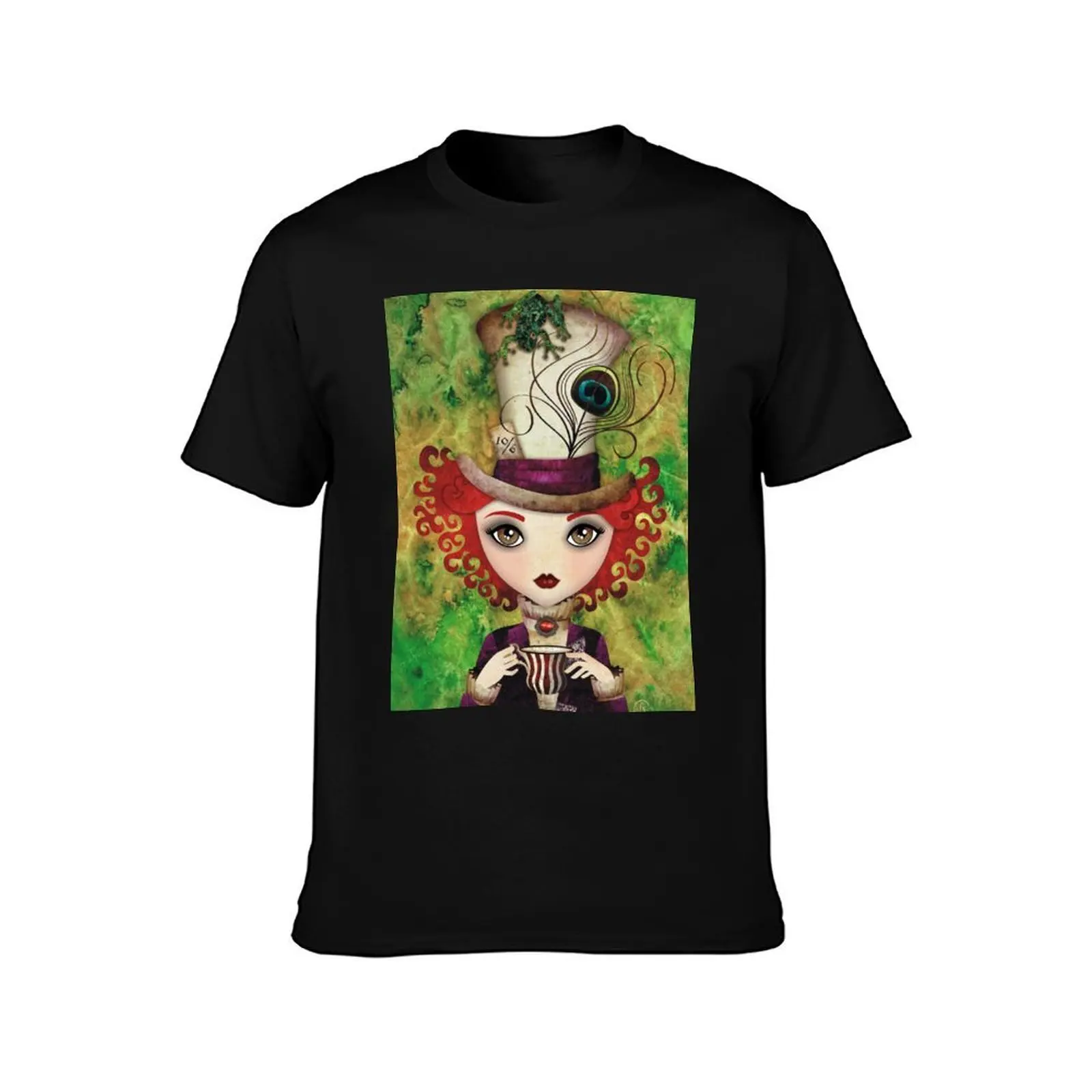 Lady Hatter T-Shirt Large Size Basic Casual T-Shirt